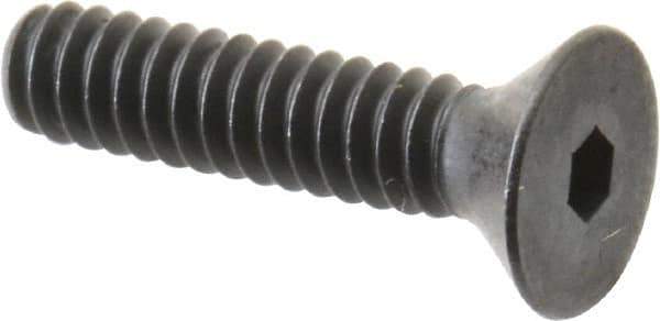 Unbrako - #6-32 UNC Hex Socket Drive, 82° Flat Screw - Alloy Steel, Black Oxide Finish, 5/8" OAL - USA Tool & Supply
