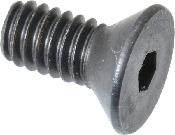Unbrako - #8-32 UNC Hex Socket Drive, 82° Flat Screw - Alloy Steel, Black Oxide Finish, 3/8" OAL - USA Tool & Supply