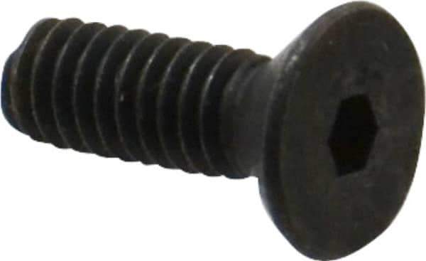Unbrako - #8-32 UNC Hex Socket Drive, 82° Flat Screw - Alloy Steel, Black Oxide Finish, 1/2" OAL - USA Tool & Supply