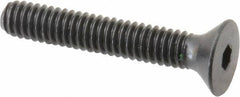 Unbrako - #8-32 UNC Hex Socket Drive, 82° Flat Screw - Alloy Steel, Black Oxide Finish, 1" OAL - USA Tool & Supply