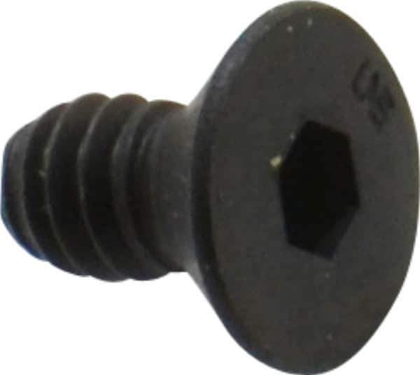 Unbrako - #10-24 UNC Hex Socket Drive, 82° Flat Screw - Alloy Steel, Black Oxide Finish, 3/8" OAL - USA Tool & Supply