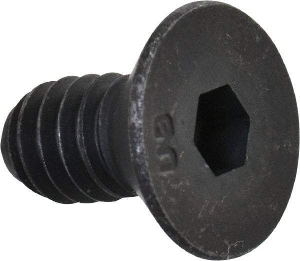 Unbrako - 1/4-20 UNC Hex Socket Drive, 82° Flat Screw - Alloy Steel, Black Oxide Finish, 1/2" OAL - USA Tool & Supply