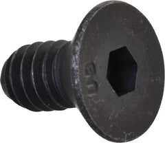 Unbrako - 1/4-20 UNC Hex Socket Drive, 82° Flat Screw - Alloy Steel, Black Oxide Finish, 1/2" OAL - USA Tool & Supply