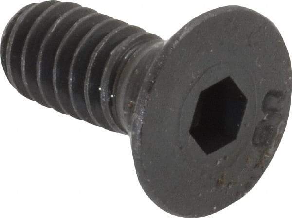 Unbrako - 1/4-20 UNC Hex Socket Drive, 82° Flat Screw - Alloy Steel, Black Oxide Finish, 5/8" OAL - USA Tool & Supply