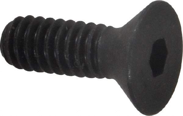 Unbrako - 1/4-20 UNC Hex Socket Drive, 82° Flat Screw - Alloy Steel, Black Oxide Finish, 3/4" OAL - USA Tool & Supply