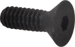 Unbrako - 1/4-20 UNC Hex Socket Drive, 82° Flat Screw - Alloy Steel, Black Oxide Finish, 3/4" OAL - USA Tool & Supply