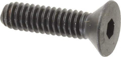 Unbrako - 1/4-20 UNC Hex Socket Drive, 82° Flat Screw - Alloy Steel, Black Oxide Finish, 1" OAL - USA Tool & Supply