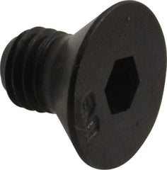 Unbrako - 1/4-28 UNF Hex Socket Drive, 82° Flat Screw - Alloy Steel, Black Oxide Finish, 3/8" OAL - USA Tool & Supply