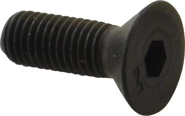 Unbrako - 1/4-28 UNF Hex Socket Drive, 82° Flat Screw - Alloy Steel, Black Oxide Finish, 3/4" OAL - USA Tool & Supply