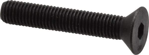 Unbrako - 1/4-28 UNF Hex Socket Drive, 82° Flat Screw - Alloy Steel, Black Oxide Finish, 1-1/2" OAL - USA Tool & Supply