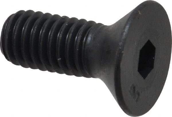 Unbrako - 3/8-16 UNC Hex Socket Drive, 82° Flat Screw - Alloy Steel, Black Oxide Finish, 1" OAL - USA Tool & Supply