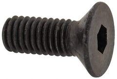 Unbrako - M3x0.50 Metric Coarse Hex Socket Drive, 90 to 92° Flat Screw - Grade 12.9 Alloy Steel, Black Oxide Finish, 8mm OAL - USA Tool & Supply