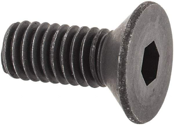 Unbrako - M4x0.70 Metric Coarse Hex Socket Drive, 90 to 92° Flat Screw - Grade 12.9 Alloy Steel, Black Oxide Finish, 10mm OAL - USA Tool & Supply