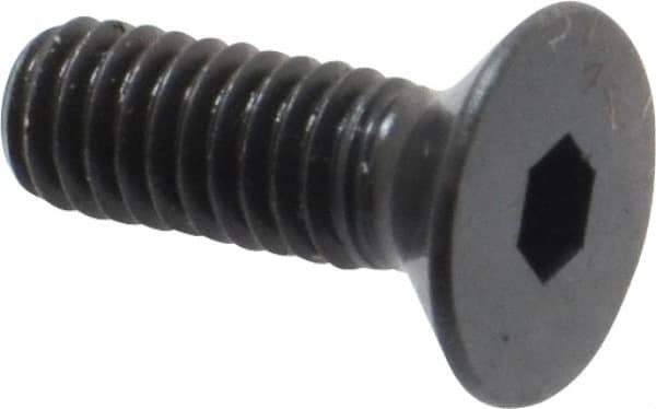 Unbrako - M4x0.70 Metric Coarse Hex Socket Drive, 90 to 92° Flat Screw - Grade 12.9 Alloy Steel, Black Oxide Finish, 12mm OAL - USA Tool & Supply