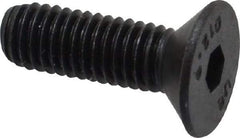 Unbrako - M5x0.80 Metric Coarse Hex Socket Drive, 90 to 92° Flat Screw - Grade 12.9 Alloy Steel, Black Oxide Finish, 16mm OAL - USA Tool & Supply