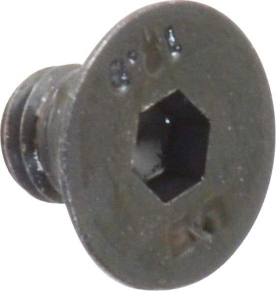 Unbrako - M6x1.00 Metric Coarse Hex Socket Drive, 90 to 92° Flat Screw - Grade 12.9 Alloy Steel, Black Oxide Finish, 8mm OAL - USA Tool & Supply