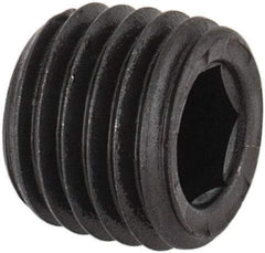 Unbrako - 1/16-27, 1/4" OAL, Alloy Steel Socket Pressure Plug - 7/8" Taper per Foot, 5/32" Hex Key - USA Tool & Supply