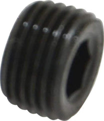 Unbrako - 1/8-27, 1/4" OAL, Alloy Steel Socket Pressure Plug - 7/8" Taper per Foot, 3/16" Hex Key - USA Tool & Supply