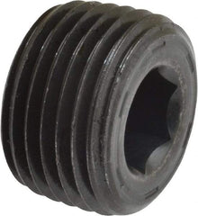 Unbrako - 1/2-14, 17/32" OAL, Alloy Steel Socket Pressure Plug - 7/8" Taper per Foot, 3/8" Hex Key - USA Tool & Supply