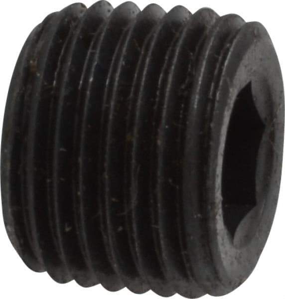 Unbrako - 1/8-27, 5/16" OAL, Alloy Steel Socket Pressure Plug - 3/4" Taper per Foot, 3/16" Hex Key - USA Tool & Supply