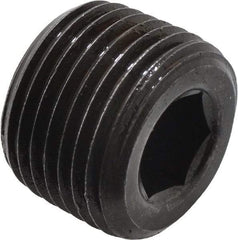 Unbrako - 3/8-18, 1/2" OAL, Alloy Steel Socket Pressure Plug - 3/4" Taper per Foot, 5/16" Hex Key - USA Tool & Supply