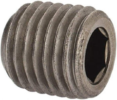 Unbrako - 1/16-27, 5/16" OAL, Stainless Steel Socket Pressure Plug - 3/4" Taper per Foot, 5/32" Hex Key - USA Tool & Supply