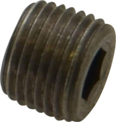 Unbrako - 1/8-27, 5/16" OAL, Stainless Steel Socket Pressure Plug - 3/4" Taper per Foot, 3/16" Hex Key - USA Tool & Supply