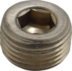Unbrako - 3/8-18, 1/2" OAL, Stainless Steel Socket Pressure Plug - 3/4" Taper per Foot, 5/16" Hex Key - USA Tool & Supply