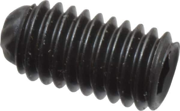 Unbrako - M3, 6mm OAL, Knurled Cup Point Set Screw - Grade 45H Alloy Steel, 1.5mm Key - USA Tool & Supply