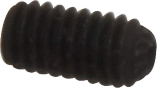 Unbrako - M4, 8mm OAL, Knurled Cup Point Set Screw - Grade 45H Alloy Steel, 2mm Key - USA Tool & Supply