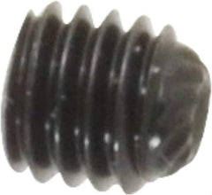 Unbrako - M5, 5mm OAL, Knurled Cup Point Set Screw - Grade 45H Alloy Steel, 2.5mm Key - USA Tool & Supply