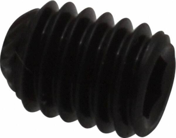Unbrako - M6, 8mm OAL, Knurled Cup Point Set Screw - Grade 45H Alloy Steel, 3mm Key - USA Tool & Supply