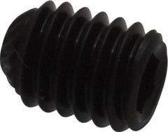 Unbrako - M6, 8mm OAL, Knurled Cup Point Set Screw - Grade 45H Alloy Steel, 3mm Key - USA Tool & Supply