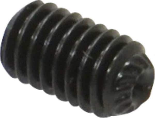 Unbrako - M6, 10mm OAL, Knurled Cup Point Set Screw - Grade 45H Alloy Steel, 3mm Key - USA Tool & Supply