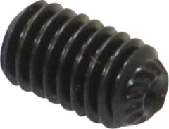 Unbrako - M6, 10mm OAL, Knurled Cup Point Set Screw - Grade 45H Alloy Steel, 3mm Key - USA Tool & Supply