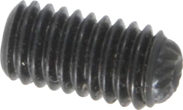 Unbrako - M6, 12mm OAL, Knurled Cup Point Set Screw - Grade 45H Alloy Steel, 3mm Key - USA Tool & Supply