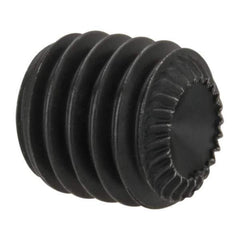 Unbrako - M8, 8mm OAL, Knurled Cup Point Set Screw - Grade 45H Alloy Steel, 4mm Key - USA Tool & Supply
