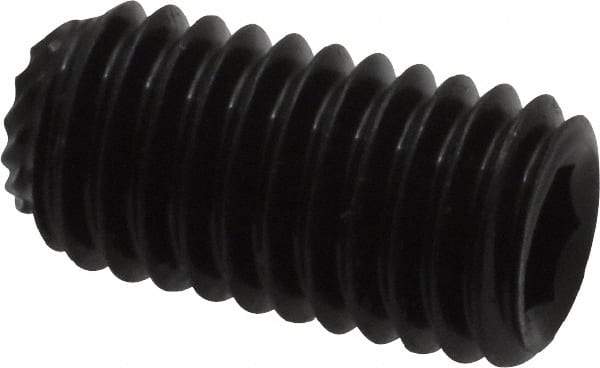 Unbrako - M8, 16mm OAL, Knurled Cup Point Set Screw - Grade 45H Alloy Steel, 4mm Key - USA Tool & Supply