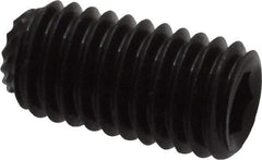 Unbrako - M8, 16mm OAL, Knurled Cup Point Set Screw - Grade 45H Alloy Steel, 4mm Key - USA Tool & Supply