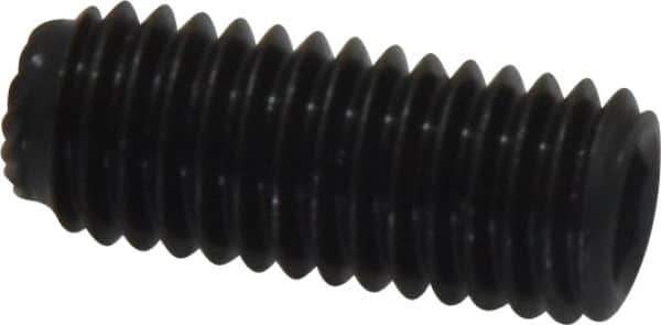 Unbrako - M8, 20mm OAL, Knurled Cup Point Set Screw - Grade 45H Alloy Steel, 4mm Key - USA Tool & Supply