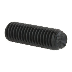 Unbrako - M8, 25mm OAL, Knurled Cup Point Set Screw - Grade 45H Alloy Steel, 4mm Key - USA Tool & Supply