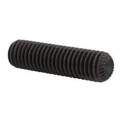 Unbrako - M8, 30mm OAL, Knurled Cup Point Set Screw - Grade 45H Alloy Steel, 4mm Key - USA Tool & Supply
