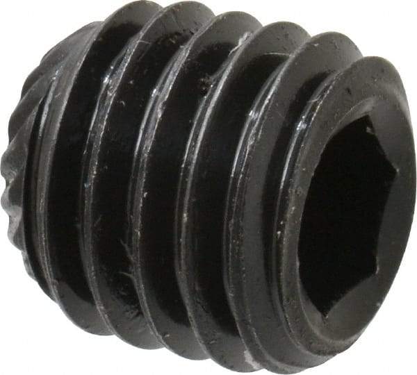 Unbrako - M10, 10mm OAL, Knurled Cup Point Set Screw - Grade 45H Alloy Steel, 5mm Key - USA Tool & Supply