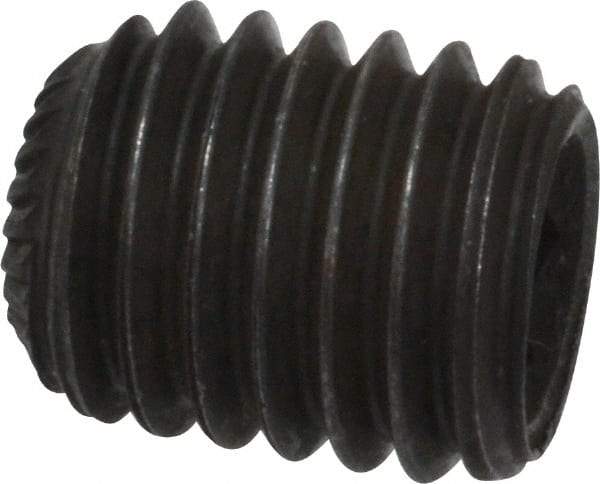 Unbrako - M10, 12mm OAL, Knurled Cup Point Set Screw - Grade 45H Alloy Steel, 5mm Key - USA Tool & Supply
