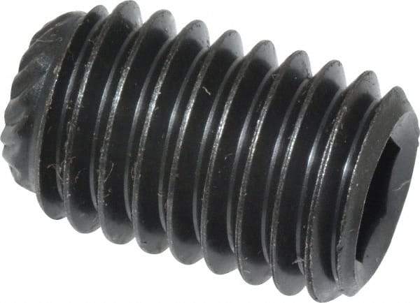 Unbrako - M10, 16mm OAL, Knurled Cup Point Set Screw - Grade 45H Alloy Steel, 5mm Key - USA Tool & Supply