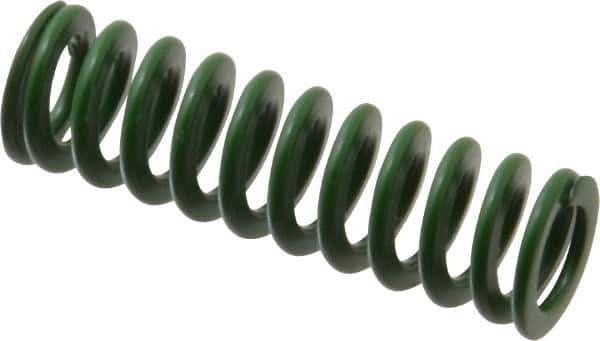 Associated Spring Raymond - 16mm Hole Diam, 8mm Rod Diam, 2" Free Length, Green Die Spring - 328.1 N Max Deflection, 20.9mm Max Deflection, Light Duty, Chromium Alloy Steel - USA Tool & Supply