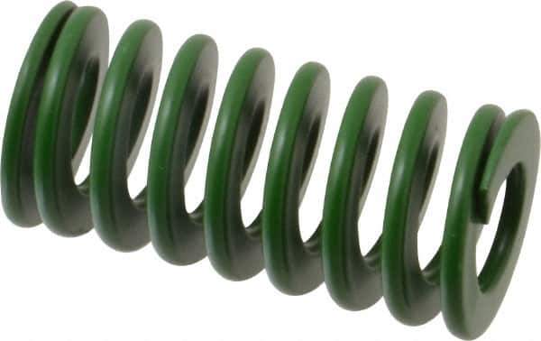 Associated Spring Raymond - 25mm Hole Diam, 12.5mm Rod Diam, 2" Free Length, Green Die Spring - 880 N Max Deflection, 20mm Max Deflection, Light Duty, Chromium Alloy Steel - USA Tool & Supply