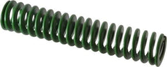 Associated Spring Raymond - 25mm Hole Diam, 12.5mm Rod Diam, 5" Free Length, Green Die Spring - 851.7 N Max Deflection, 51mm Max Deflection, Light Duty, Chromium Alloy Steel - USA Tool & Supply