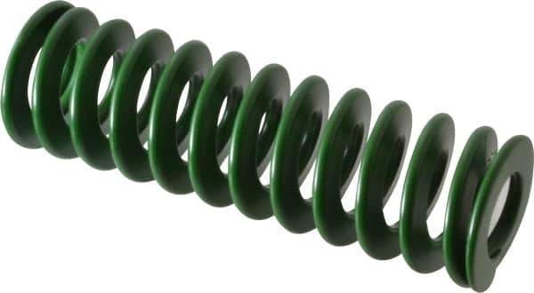 Associated Spring Raymond - 32mm Hole Diam, 16mm Rod Diam, 4" Free Length, Green Die Spring - 1312 N Max Deflection, 41mm Max Deflection, Light Duty, Chromium Alloy Steel - USA Tool & Supply