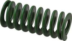 Associated Spring Raymond - 40mm Hole Diam, 20mm Rod Diam, 3-1/2" Free Length, Green Die Spring - 1785 N Max Deflection, 35mm Max Deflection, Light Duty, Chromium Alloy Steel - USA Tool & Supply
